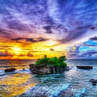 Sunset in a Beautiful Island