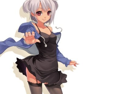 Anime - anime, skirt, dress, girl, fkey