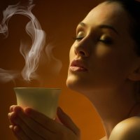 BEAUTIFUL BABE WITH TEA