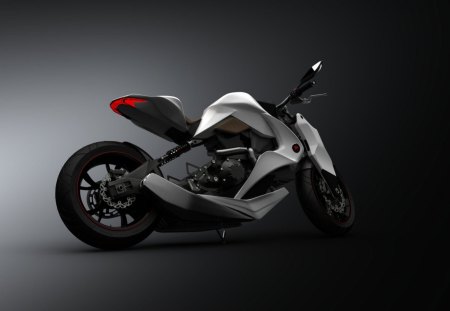 Cool bike - white, sexy, dark, wallpaper