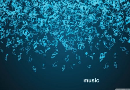 Musical Notes Explosion! - music, explosion, blue, musical notes