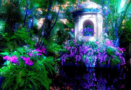 EDEN's GARDEN - blossoms, park, structure, garden, plants