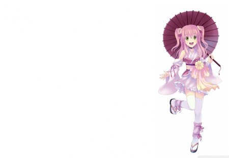 Cute Girl - anime, umbrella, skirt, lolicon, girl, cute, pink hair