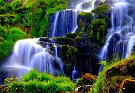 CASCADING FALLS - waterfalls, nature, cascade, hdr, forest