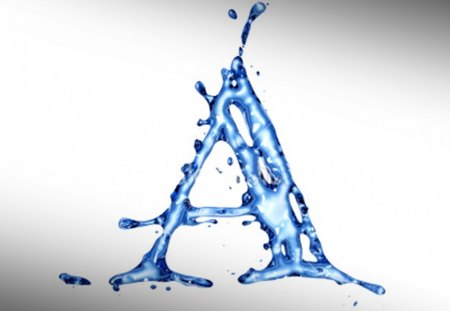 â™¥ A â™¥ - liquid, letter, a, blue