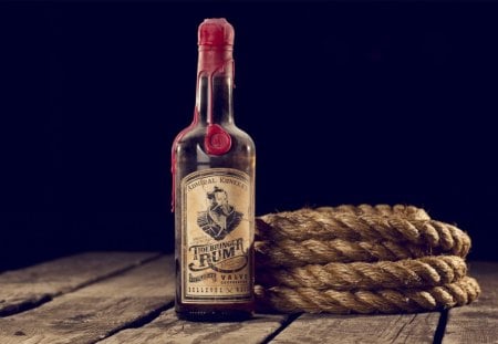 Rum - rope, pirate, photo, rum