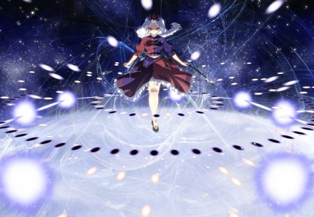 Yagokoro Eirin - touhou, girl, magic, seal, space