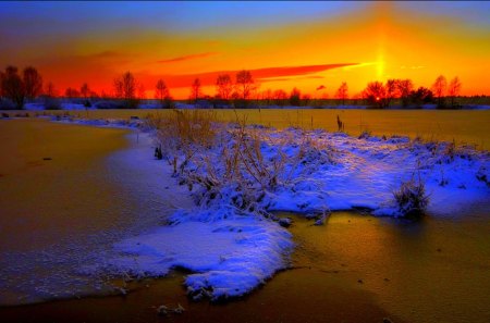 BEACH SUNSET - beach, ocean, sunset, foam