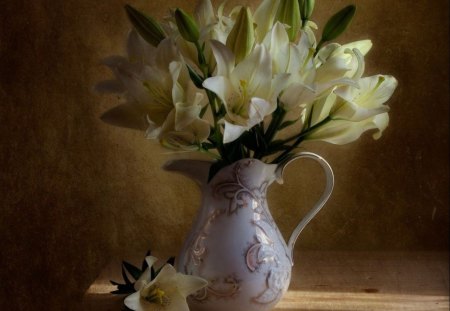 Lilies - flowers, lilies, nature, still life