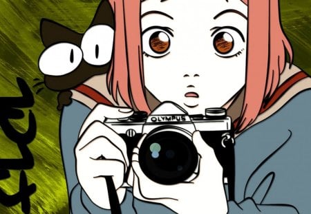 Chica Fotografa - chica, anime, art, fotografa