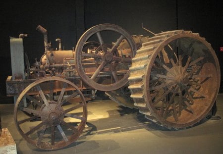 1902 tractor at the museum - iron, metal, wheels, tractor