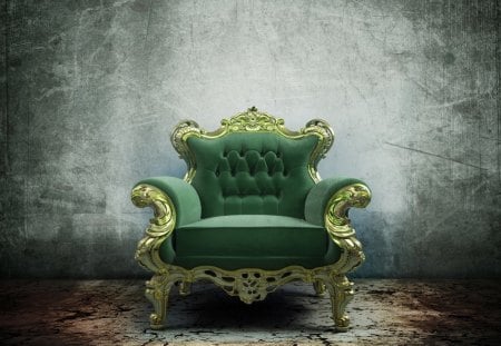 Royal Chair - photo, royal, green, chair