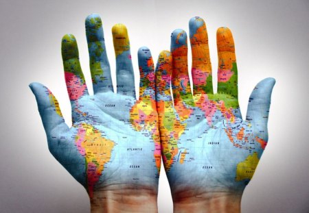 World in hand - hand, world, photography