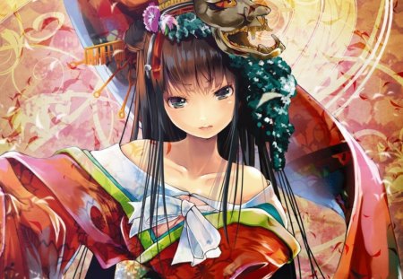 Festive Occasion - touhou, pretty, girl, colorful, cute, kaguya