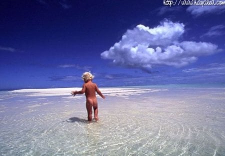 Lagoa azul - bebe, praia, ceu azul, ceu, nuvens