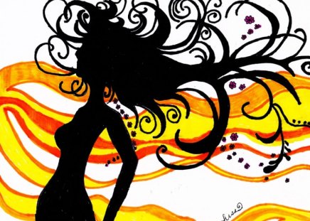 Silhouette - abstract, colorful, drawing, art