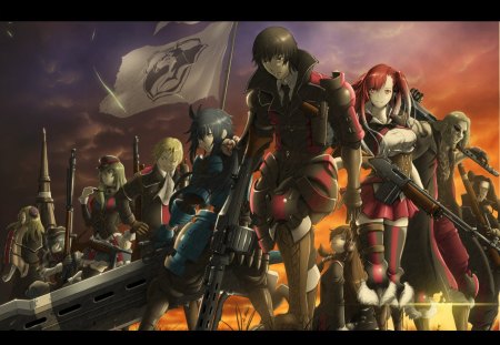 Valkyria Chronicles 3 - games, flag, valkyria chronicles, anime, video games, weapons, group