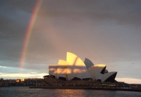 Beautiful Opera House with Rainbow