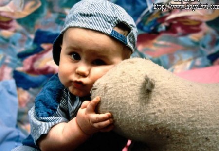 Bebe e seu ursinho - bee, bonito, pessoa, foto, ursinho