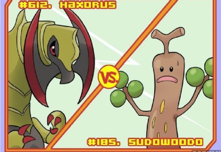 Pokemon Battle's that end WRONG: Haxorus vs. Sudowoodo - haxorus, pokemon, funny, battl, sudowood