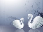 Abstract swans