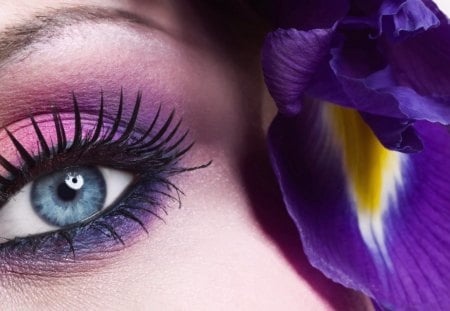 Purple Eye - flower, purple, eye, girl