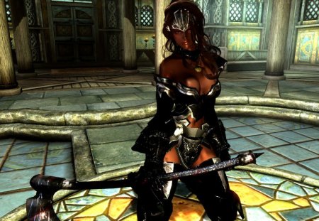 Silmeria - axe, warrior, the elder scroll v skyrim, armor, weapon