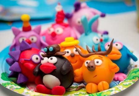 Plate of toys - plate, cute, toys, colorful