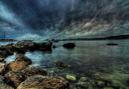 stormy harbour - stormy, harbour