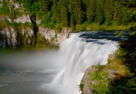 Look Out Below - ocean, trees, cliff, water, rocks