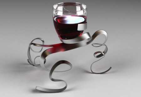 Wine Fix - abstract, wine, stand, fix, 3d, glass