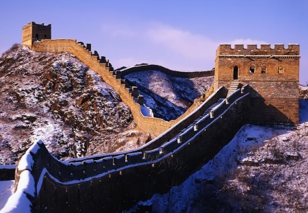 Great Wall in Winter - winter, china, great wall, wall