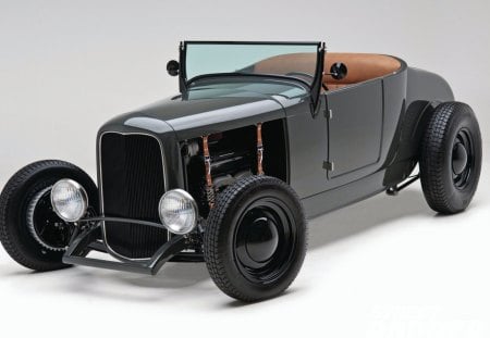 Refining The Theme - tan interior, black, hot rod, classic