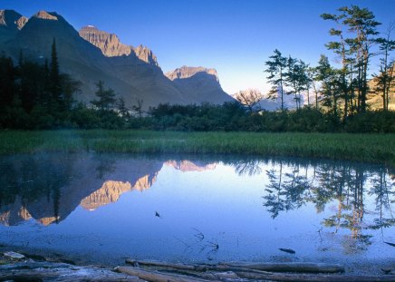 Parque nacional de Montana - ceu, natureza, montanhas, arvores, lago