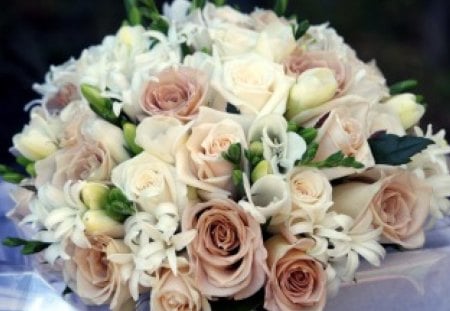 Lovely bouquet - roses, white flowers, bouquet, lovely bouquet