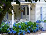 Pretty Porch with Hydrangeas