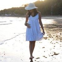 girl walking on the beach