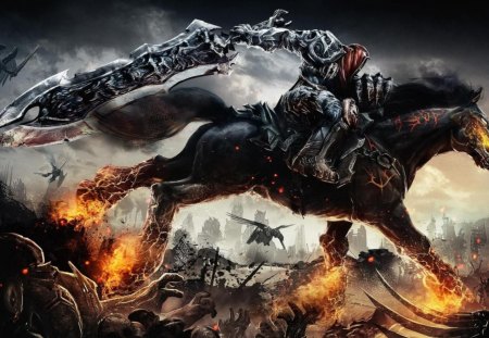 darksiders - horses, darksiders, fantasy, artwork