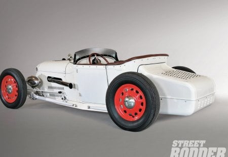 1928 Speedster Modified - red rims, white, ford, classic