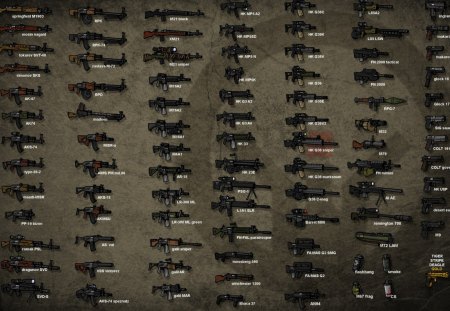 Gun Types - cg, cartoon, type, gun