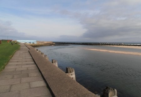 Mouth of the river Lossie - river, scotland, lossie, 2012