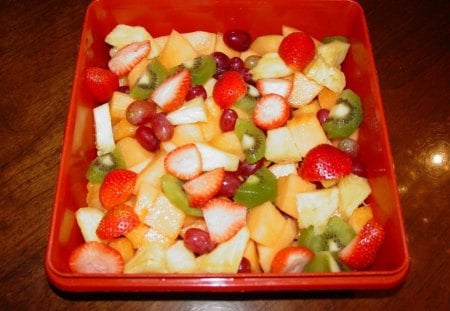 Salada de fruta - frutas, travessa, alimento, salada de fruta