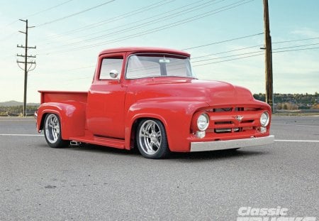 F-100 !1956! - red, ford, classic, truck