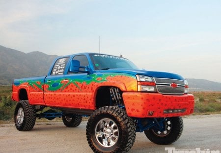 06 Chevy Silverado 2500HD - colorful, lift, bolwtie, gm