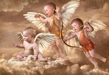 Baby angels - amor, cupid, wings, cute, adorable, baby, love