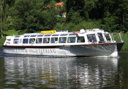 Sightseeing boat - tourist, stockholm, water, summer