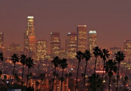 los angeles - night, usa, los angeles, america