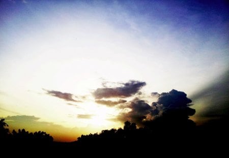 sunset - nature, sky, sunset, sun