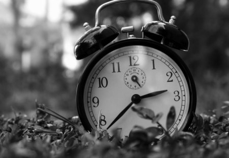 B/W Clock - photography, white, black, clock