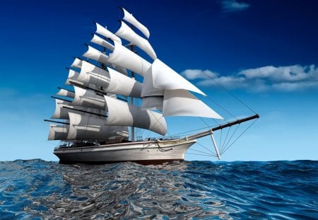 ship - pretty, fantastic, amazing, boat, great, stunning, nice, outstanding, super, sky, clouds, water, beautiful, ship, sea, ocean, boats, wonderful, marvellous, picture, awesome, sailboat, skyphoenixx1, waves, adorable, wallpaper